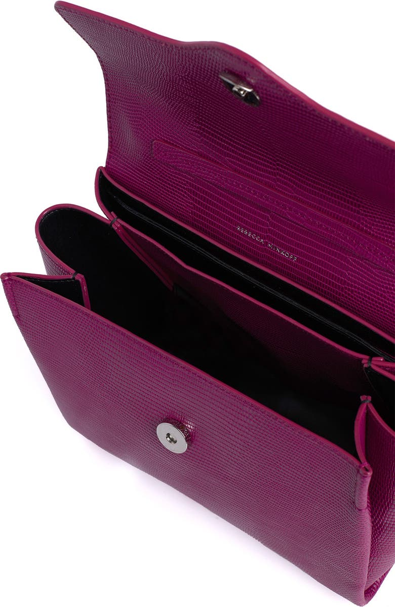 Rebecca Minkoff Chain Lizard Embossed Leather Satchel, Alternate, color,