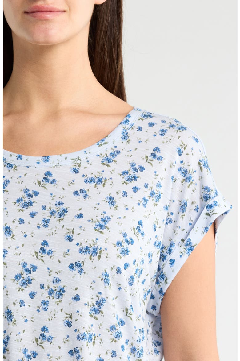 Abstract Floral Short Sleeve Knit Top, Alternate, color, BLUE FLORAL