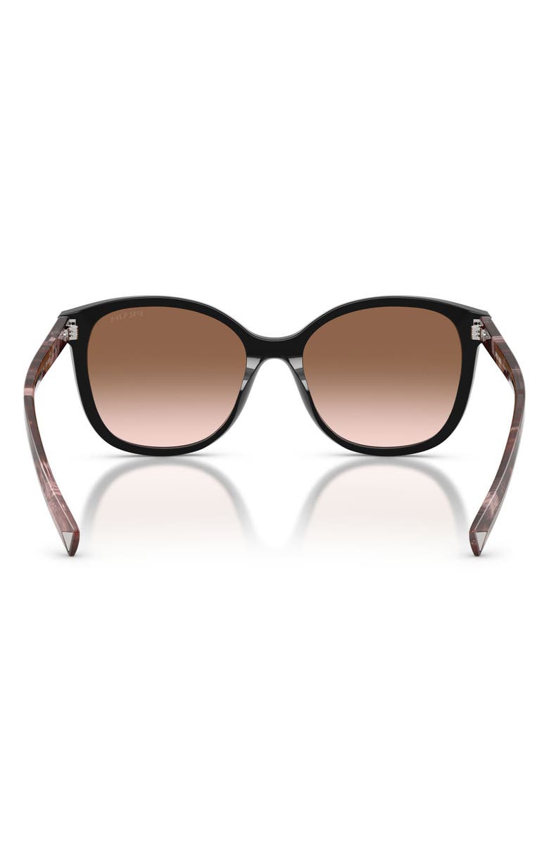 Prada 53mm Gradient Square Sunglasses, Alternate, color, Black / Brown Gradient