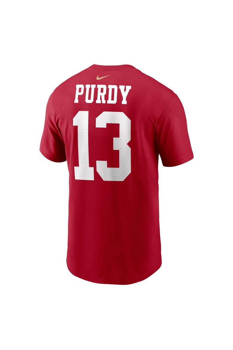 Men's Nike Brock Purdy Scarlet San Francisco 49ers Player Name & Number T-Shirt, Alternate, color, Scarlet