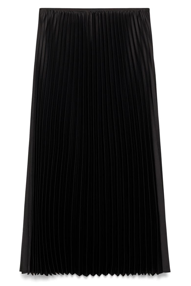 Pleated Maxi Skirt, Alternate, color, BLACK