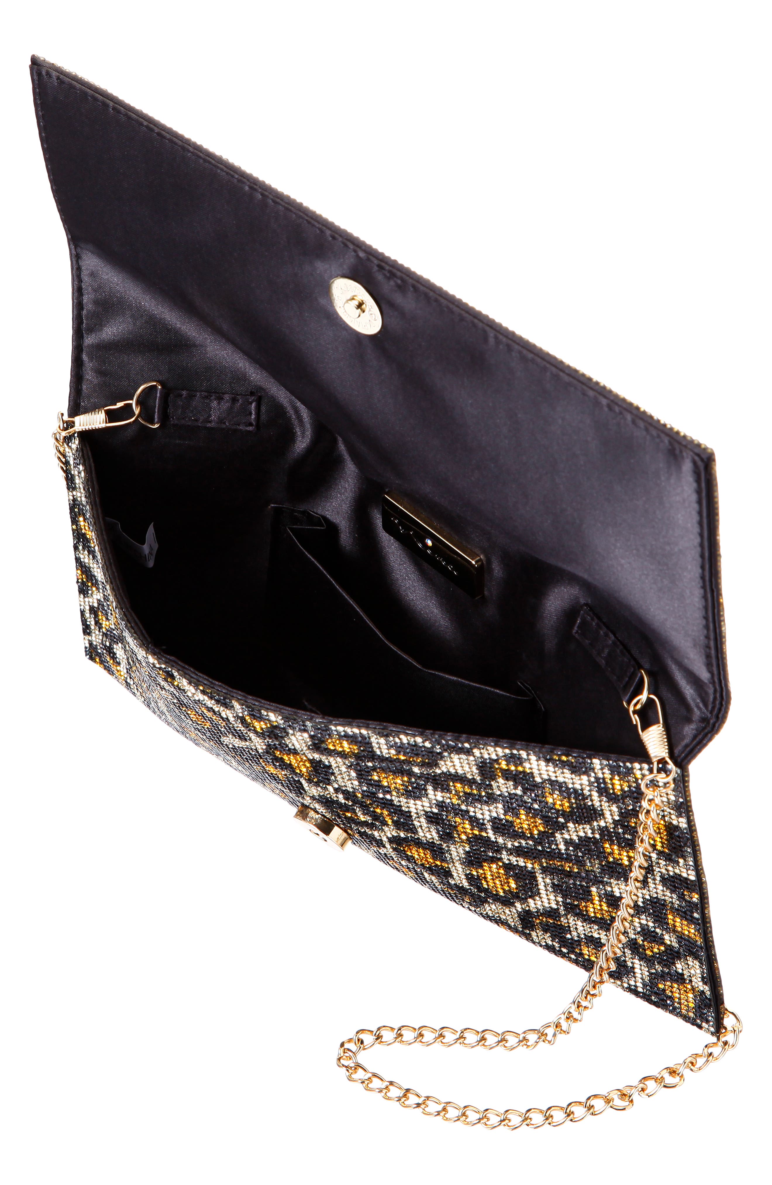 Nina Kimora Clutch, Alternate, color, Gold Leopard