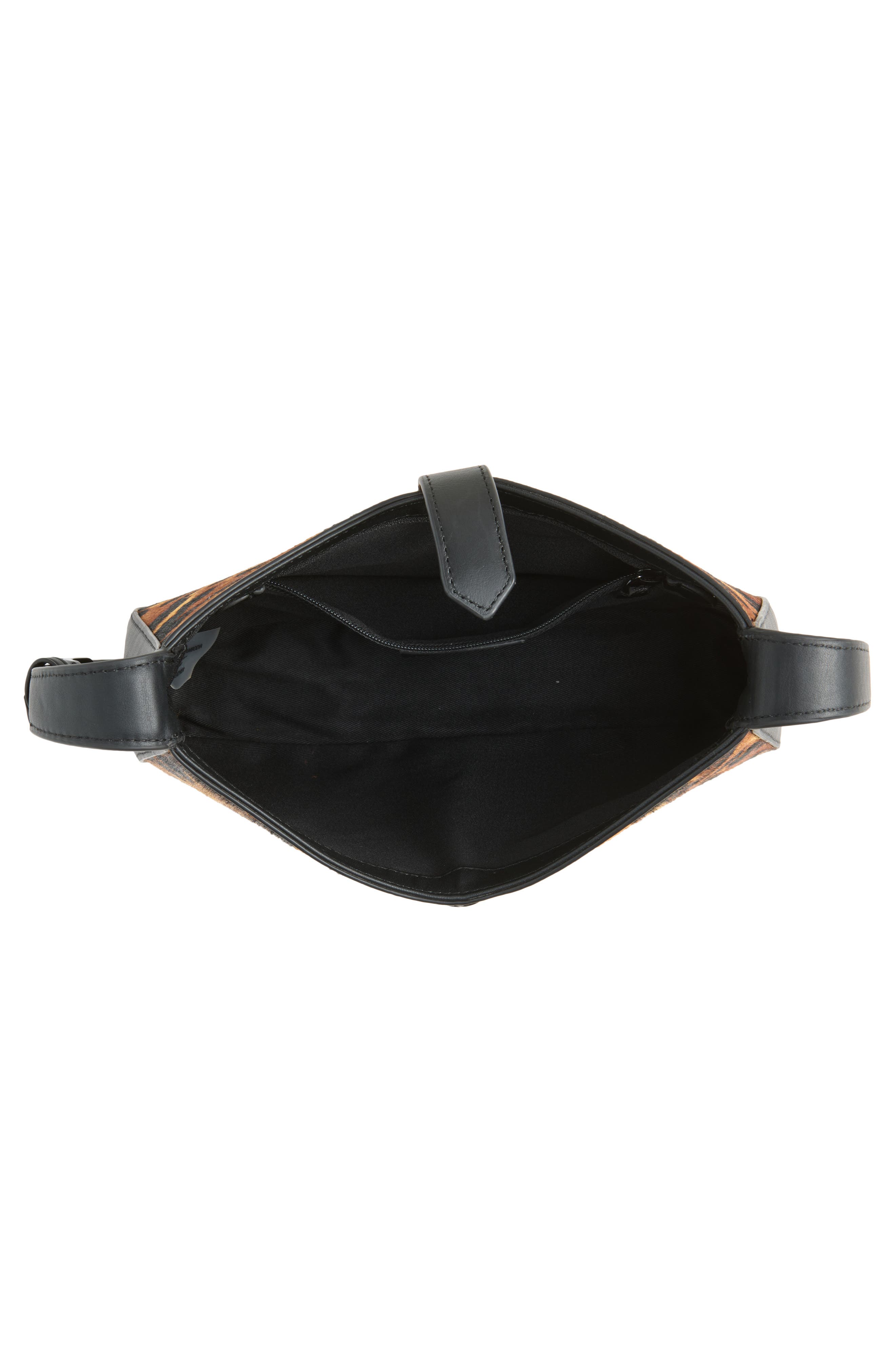 Megan Hair Calf Shoulder Bag, Alternate, color, LEOPARD/ BLACK