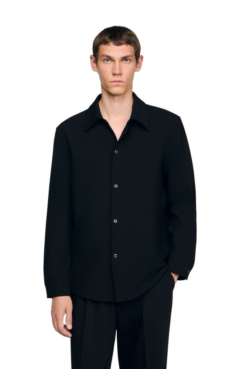 SANDRO Long-sleeved jersey shirt, Main, color, Black