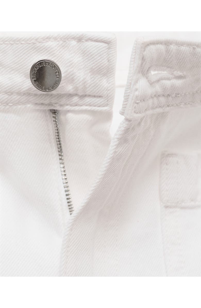 MANGO Patch Pocket High Waist Wide Leg Jeans, Alternate, color, White