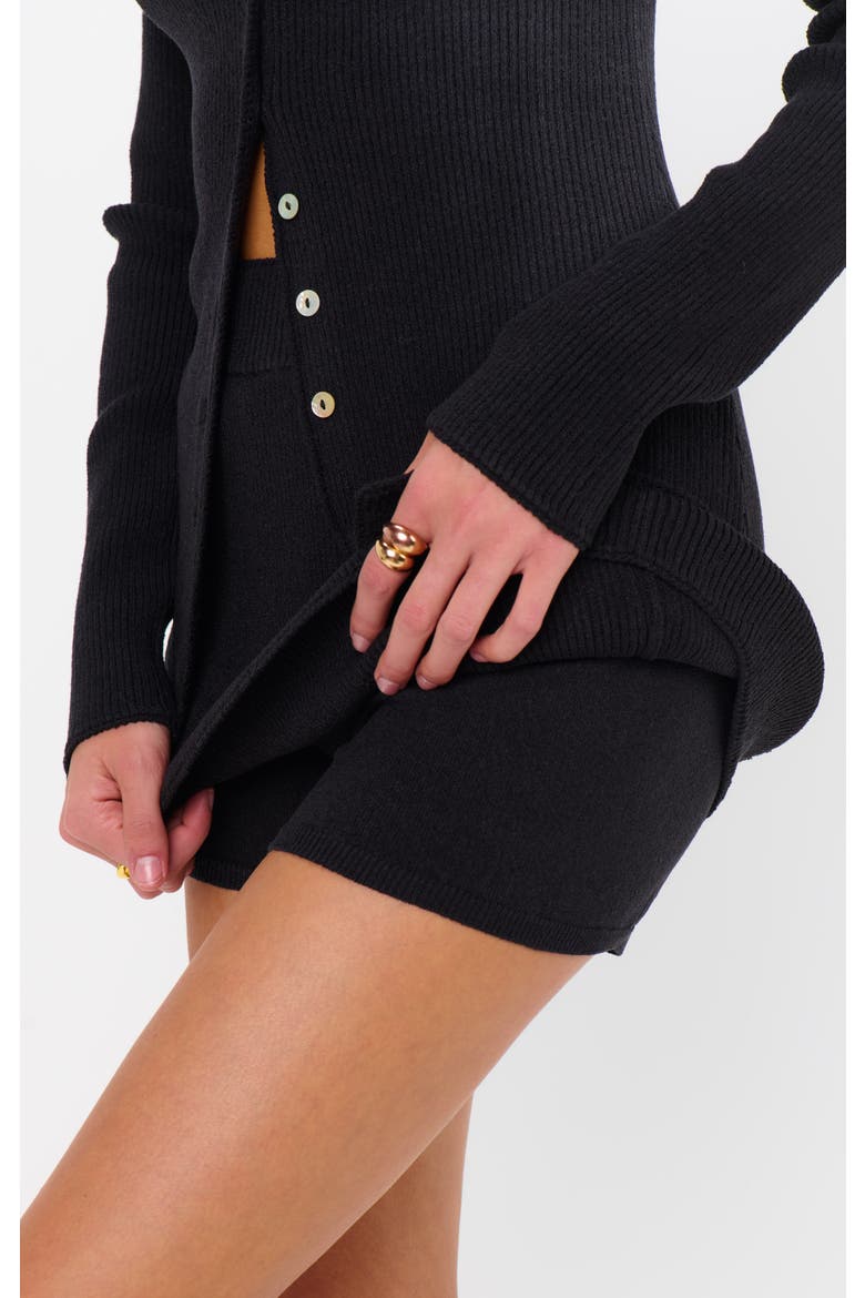 Josie Mini Skort, Alternate, color, Black Rib Knit