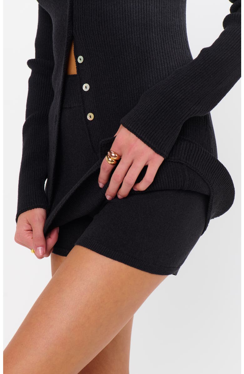 Show Me Your Mumu Josie Mini Skort, Alternate, color, Black Rib Knit