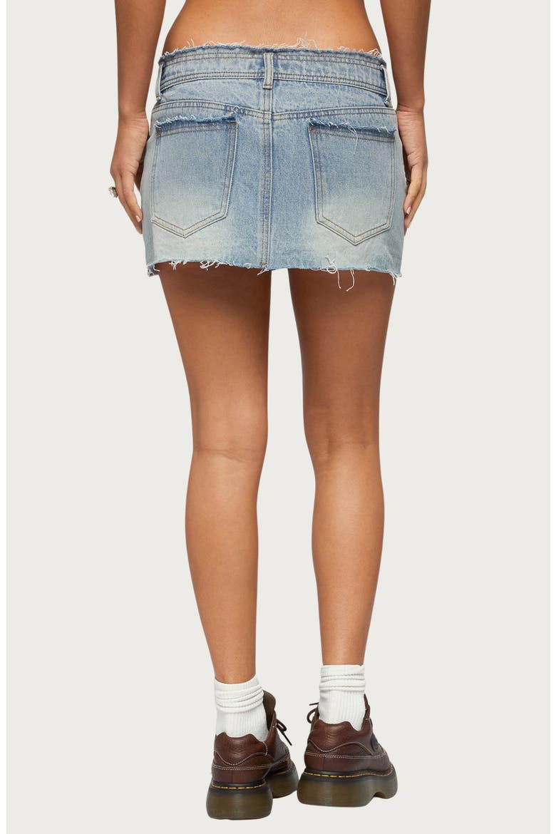 Emree Distressed Denim Miniskirt, Alternate, color, LIGHT-BLUE