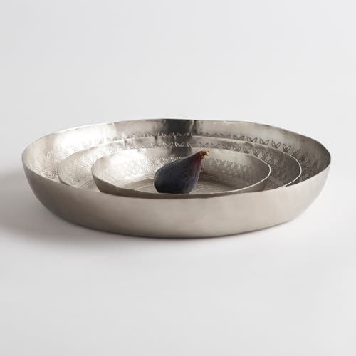 The Collective Mandala Trays Assorted Set Of 3 In Nickel
