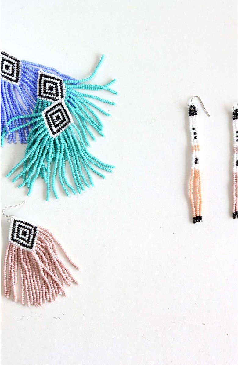 Fosterie Armada Fringe Embera Earrings, Alternate, color, Multi