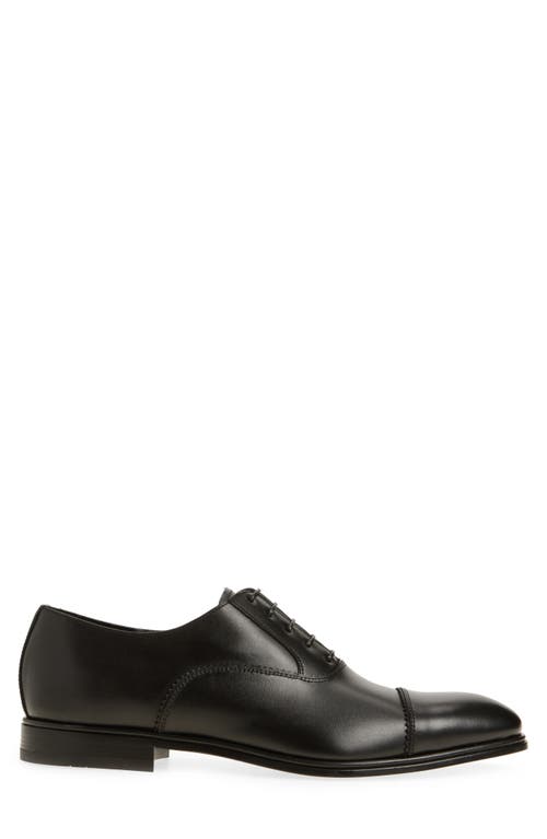 Ferragamo Boston Cap Toe Oxford In Nero