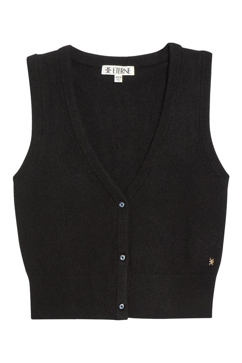 Leroy Cashmere Blend Sweater Vest, Main, color, BLACK