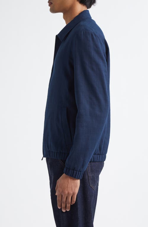 Sunspel Textured Cotton Raffia Blouson Jacket In Navy