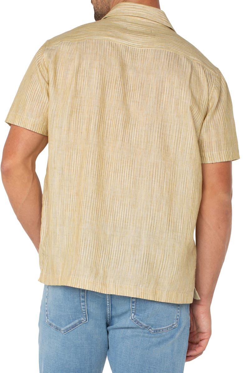 Liverpool Los Angeles Short Sleeve Cotton Plissé Button-Up Shirt, Alternate, color, 