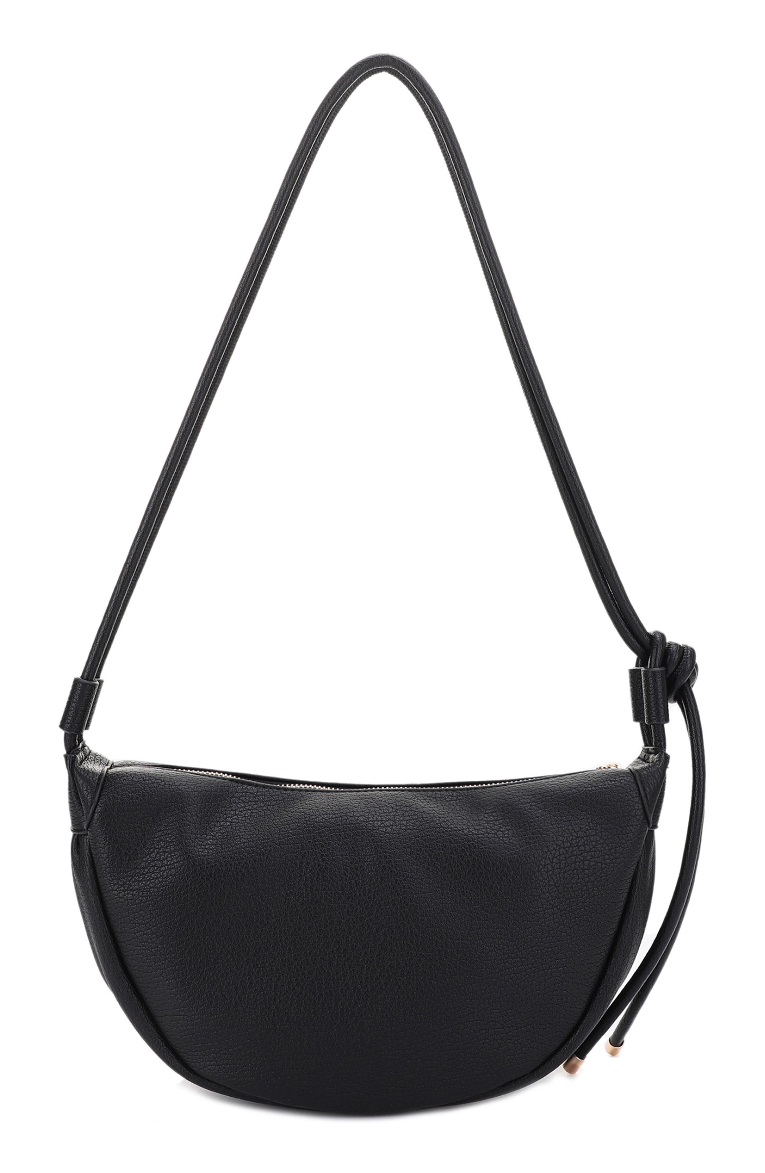 Mali + Lili Aria Recycled Vegan Leather Shoulder Bag, Alternate, color, Black