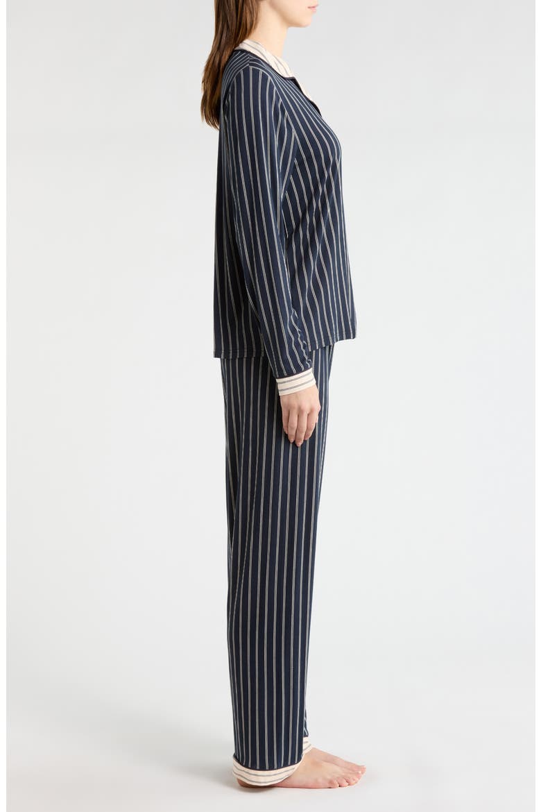 Stripe Pocket Pajamas, Alternate, color, BLUE/ CREAM STRIPE