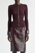 Courrèges Vinyl Trim Ribbed Cardigan