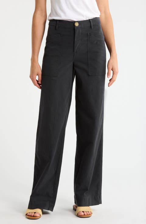Limerick Pocket Wide Leg Pants