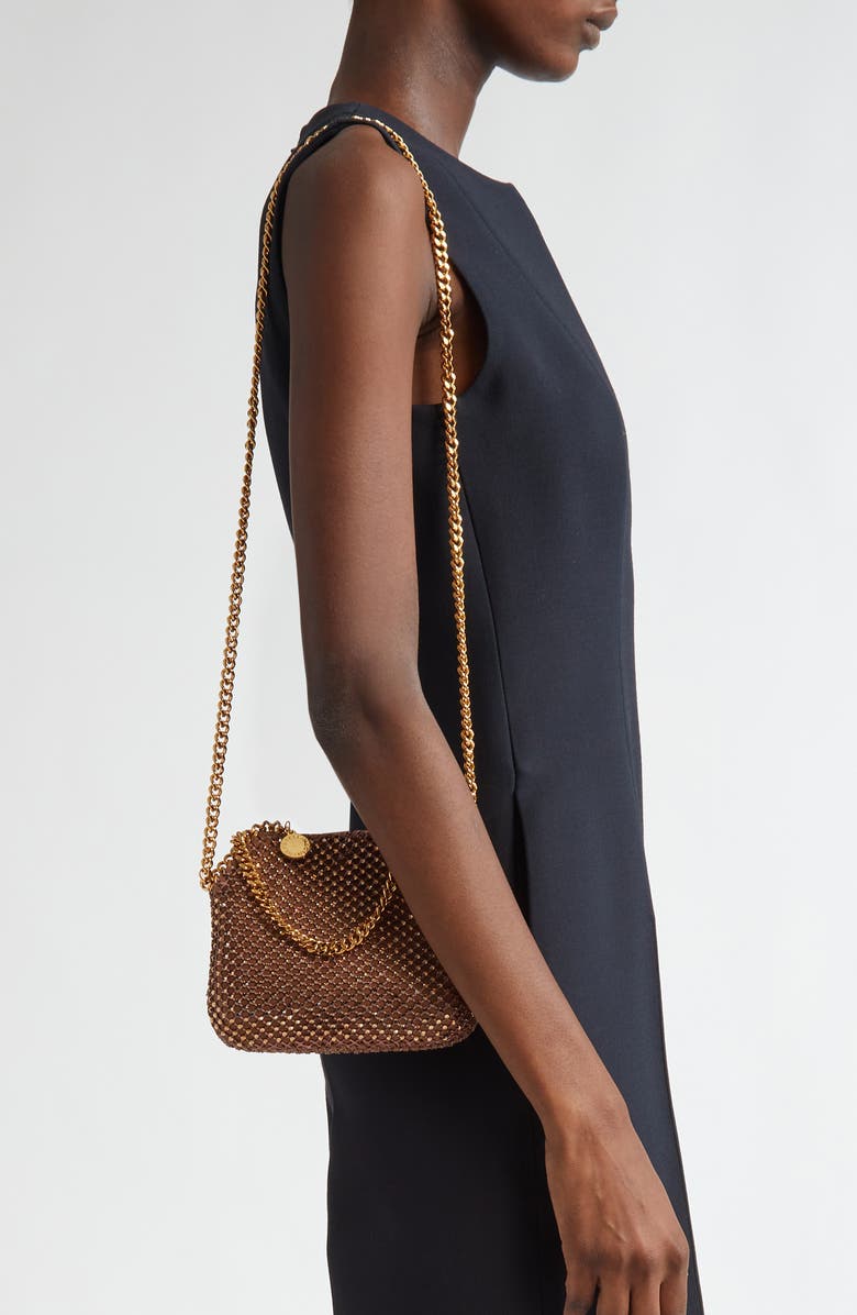 Stella McCartney Mini Falabella Crystal Mesh Crossbody Bag, Alternate, color,
