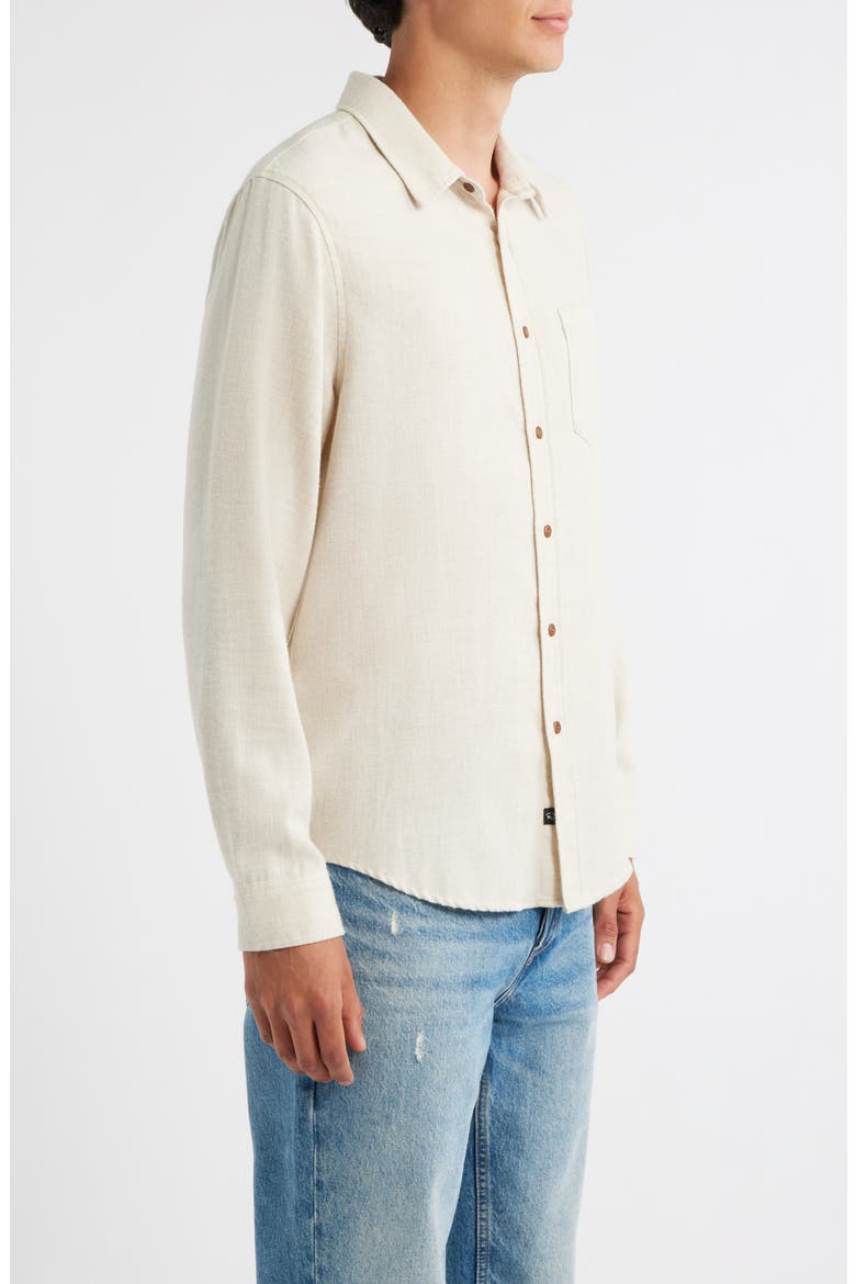 Runson Relaxed Fit Flannel Button-Up Shirt, Alternate, color, CREAM HEATHER