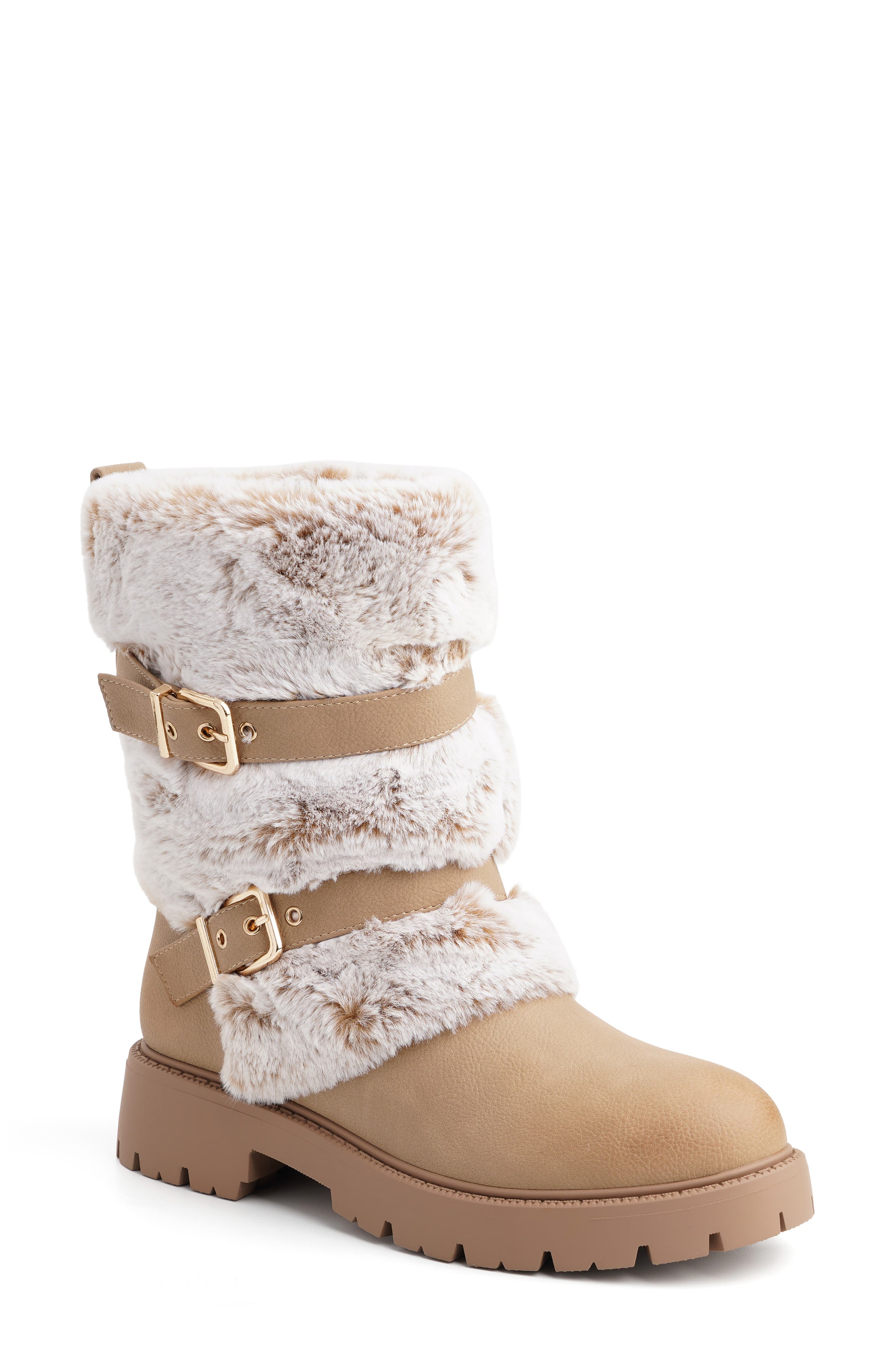 Skylar Faux Leather Boot, Main, color, TAUPE