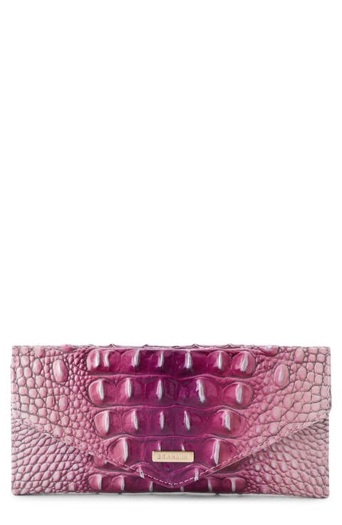 Veronica Croc Embossed Leather Continental Wallet