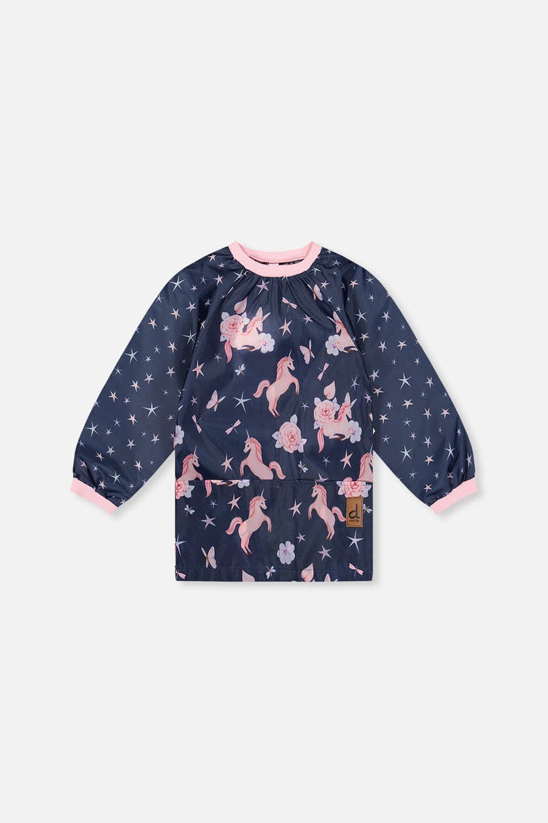 Boy Unicorn Practical Durable Protective Apron, Main, color, Navy Unicorn Print