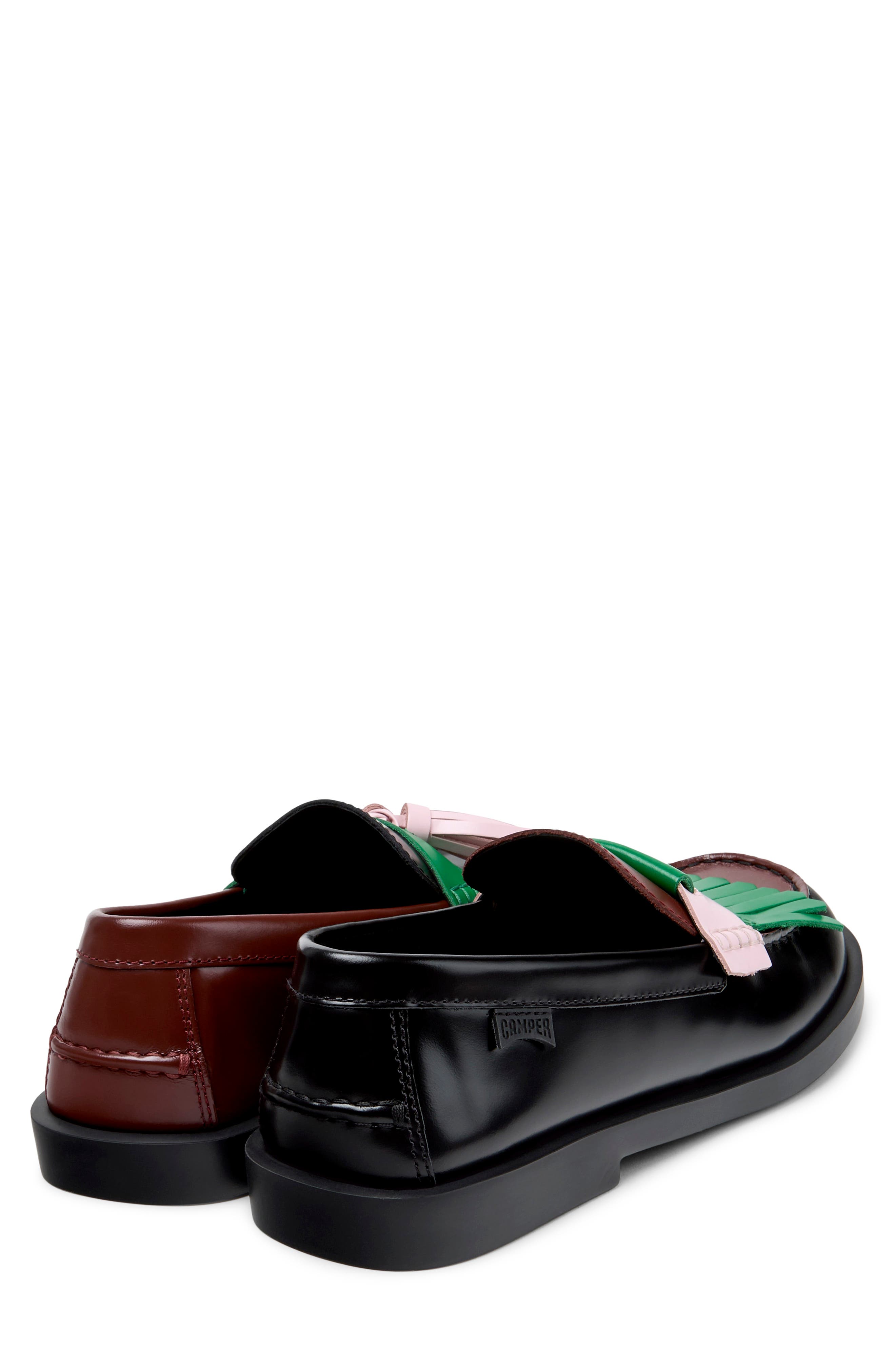 Don Twins Leather Moccasin, Alternate, color, BLACK MULTI