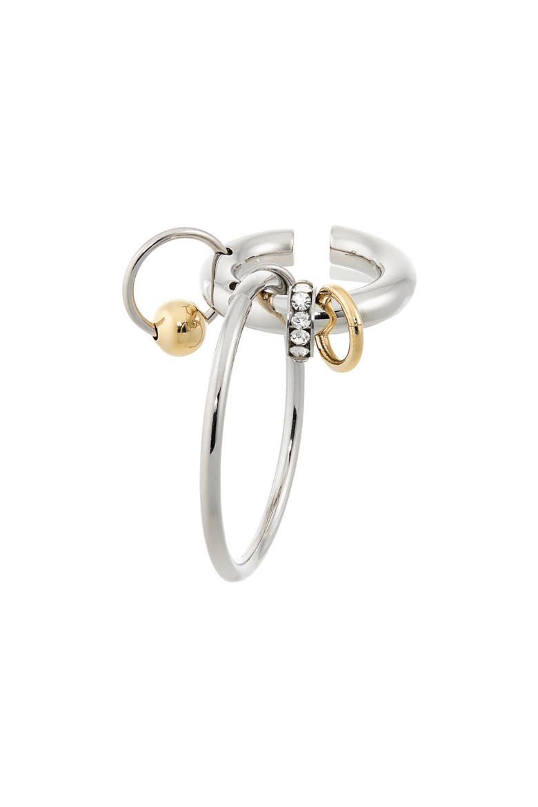 Clark Drop Hoop Ear Cuff, Main, color, GOLD N PALLADIUM