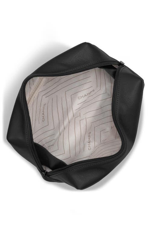 Champs Onyx Leather Dopp Kit In Black