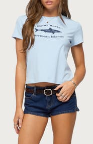 EDIKTED Surf Club Stretch Cotton Graphic T-Shirt