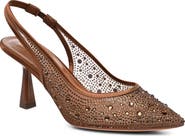 Nicole Miller Embellished Pointed Toe Slingback Pump