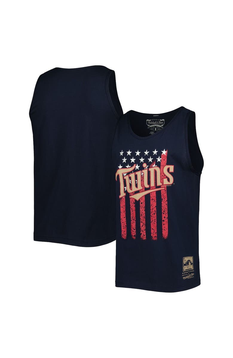 Mitchell & Ness Men's Mitchell & Ness Navy Minnesota Twins Cooperstown Collection Stars and Stripes Tank Top, Main, color, Navy