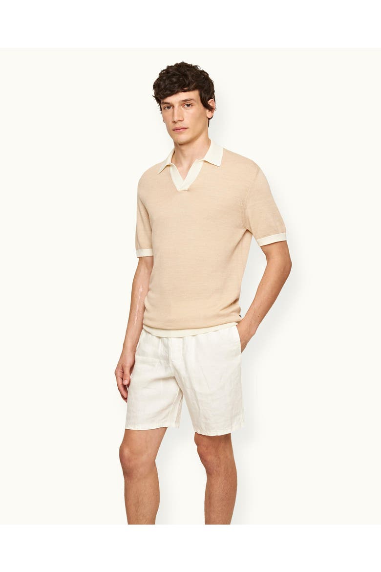 Horton Merino Tailored-Fit Polo Shirt, Main, color, White Sand/Biscuit