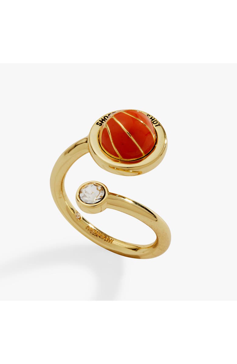 Alex and Ani 'Shoot Your Shot' Basketball Open Fidget Ring, Alternate, color, Gold