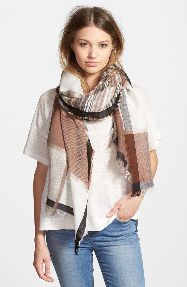 Hinge Plaid Scarf, Main, color, 