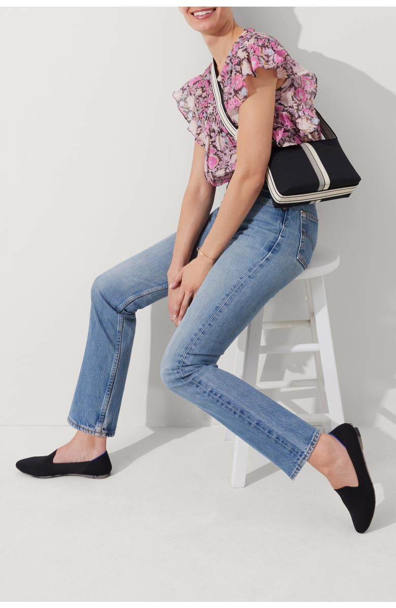 Rothy's The Casual Crossbody, Alternate, color, Black & Ivory Stripe