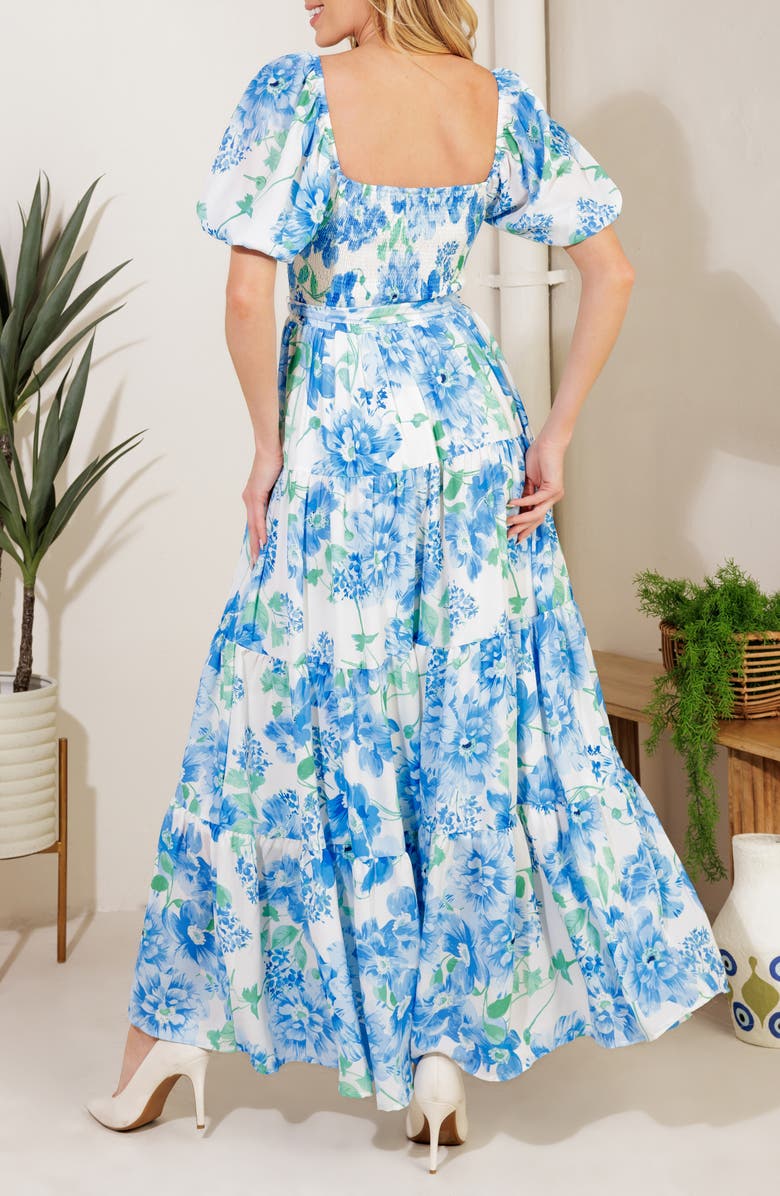 FLYING TOMATO Puff Sleeve Maxi Dress, Alternate, color, 