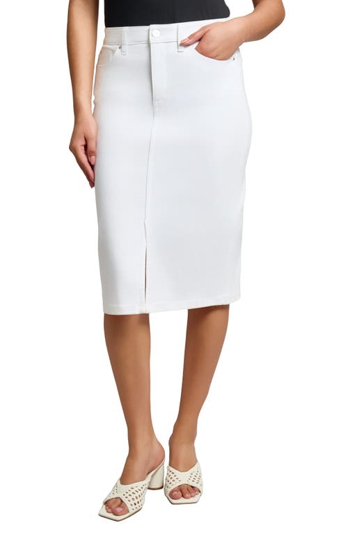 Jones New York Front Slit Denim Skirt In White