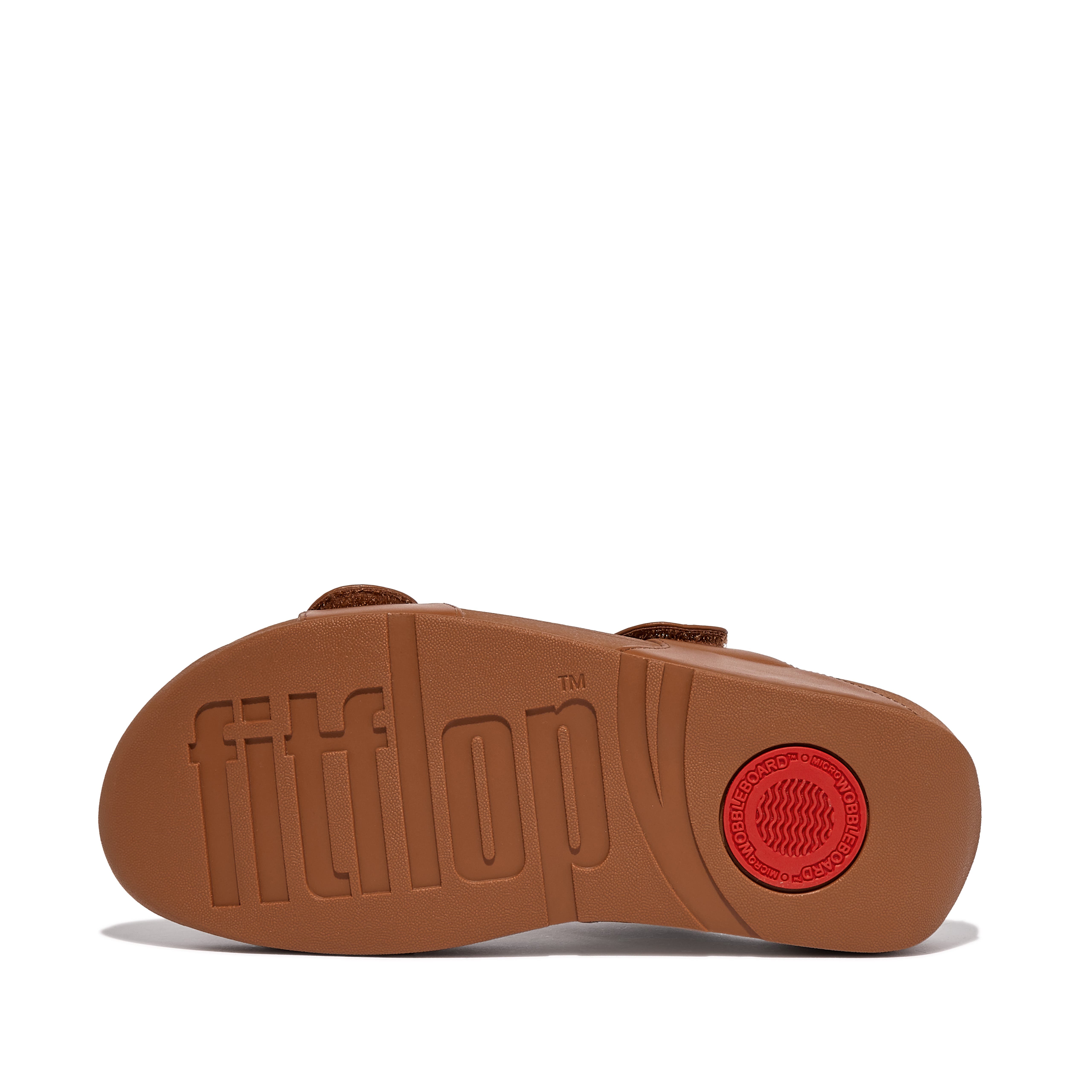 FitFlop Lulu Adjustable Leather Slides Sandals, Alternate, color, Light Tan