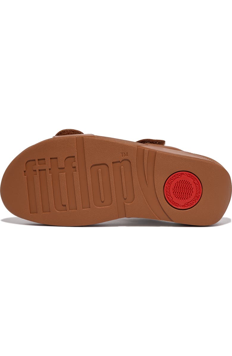 FitFlop Lulu Adjustable Leather Slides Sandals, Alternate, color, Light Tan