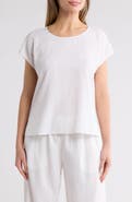 Caslon® Easy Linen Blend Popover Top
