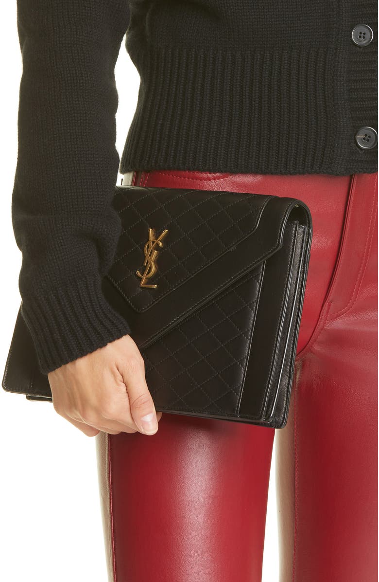 Saint Laurent Gaby Quilted Leather Shoulder Bag, Alternate, color,