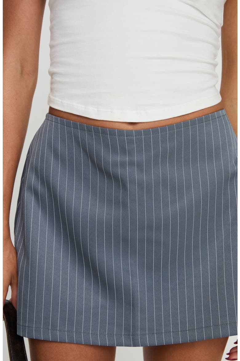 Gigi Pinstripe Miniskort, Alternate, color, GREY