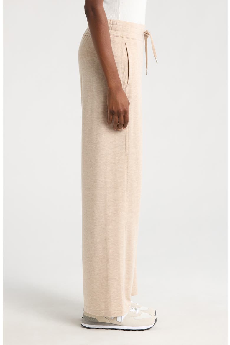 Cloud French Terry Wide Leg Pants, Alternate, color, HEATHER NATURAL