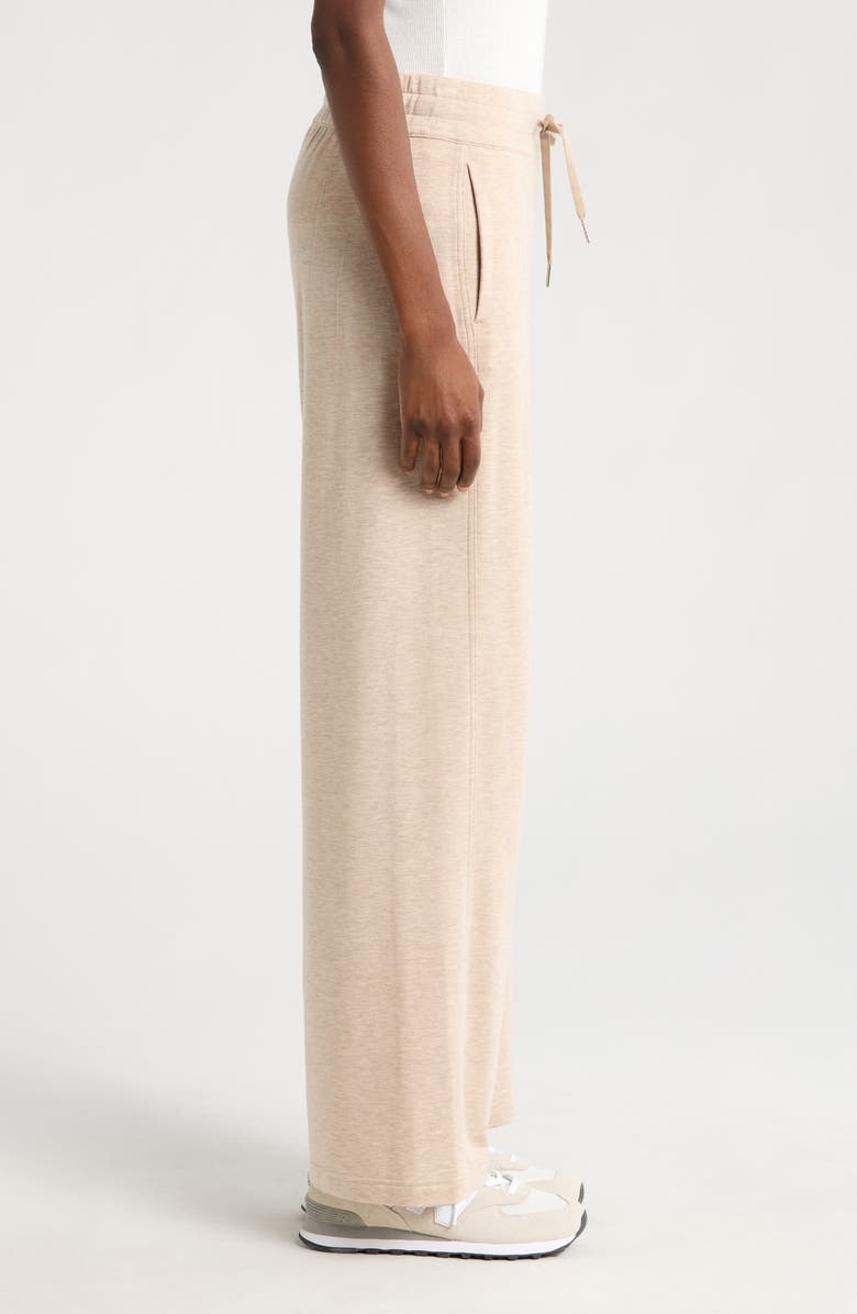 TravisMathew Cloud French Terry Wide Leg Pants, Alternate, color, Heather Natural