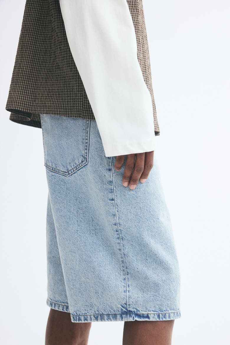 Baggy Denim Shorts, Alternate, color, Light denim blue