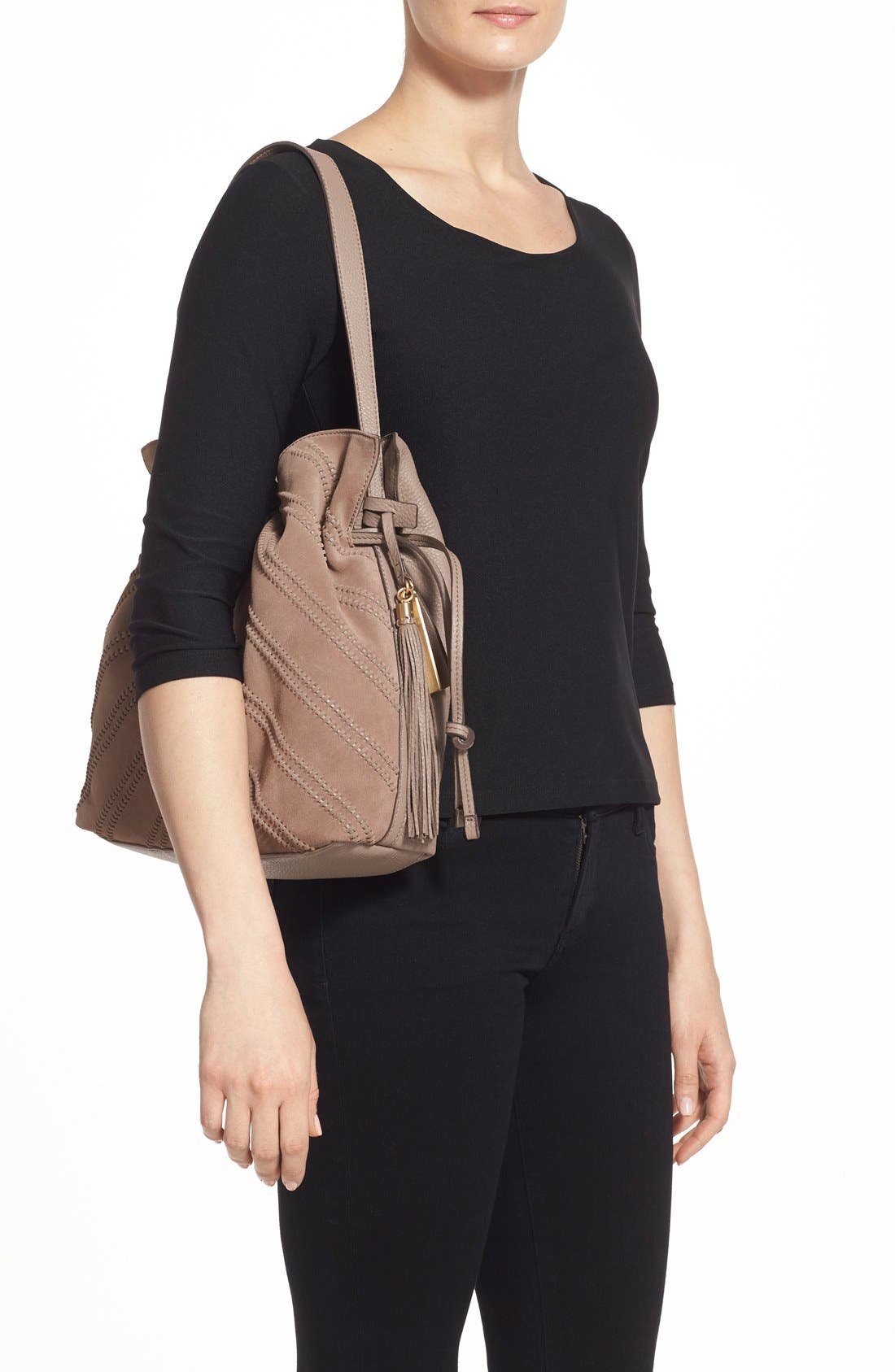 Vince Camuto 'Nella' Leather Hobo Bag, Alternate, color, 