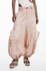Desigual Cotton Cargo Pocket Harem Pants