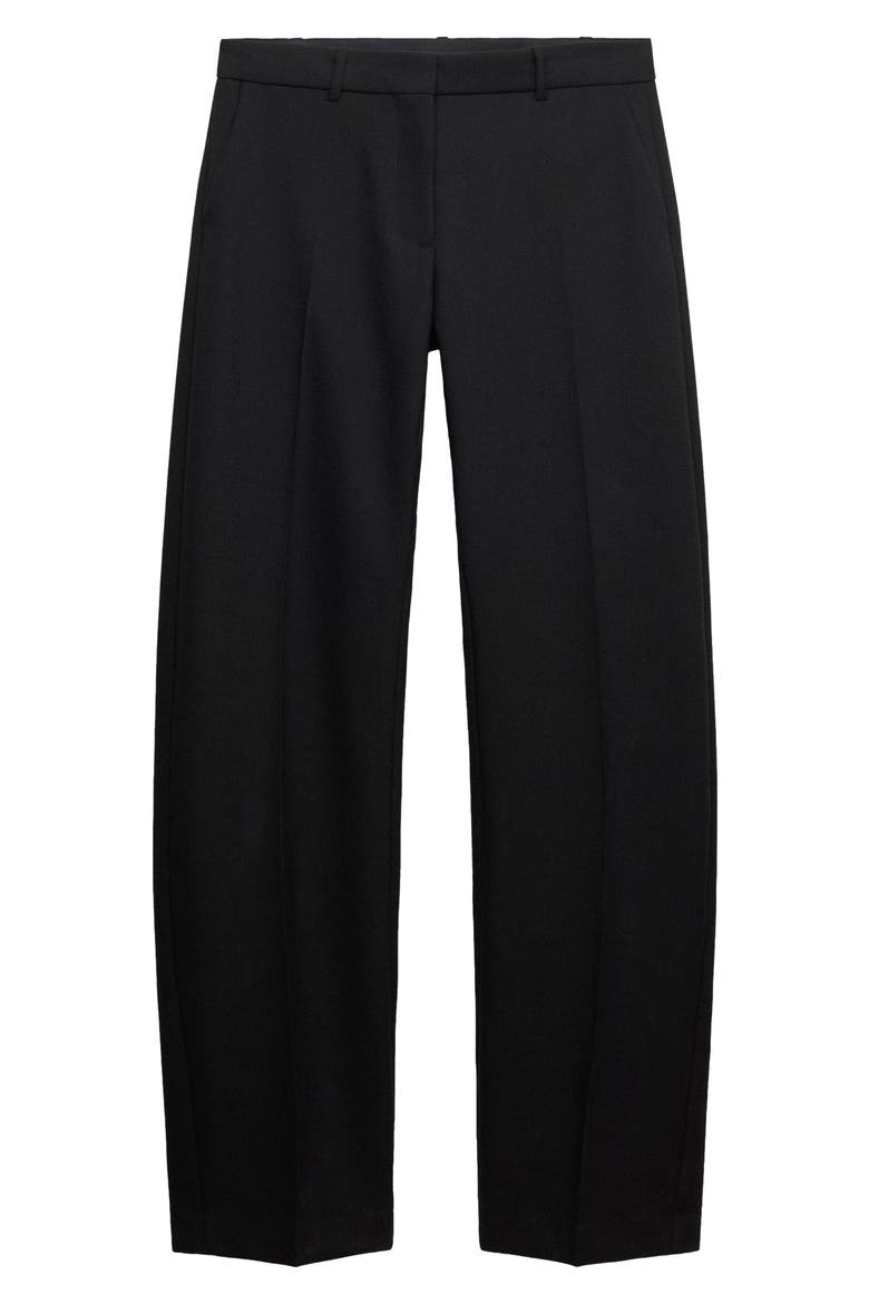 Wool Straight Leg Suit Trousers, Alternate, color, BLACK